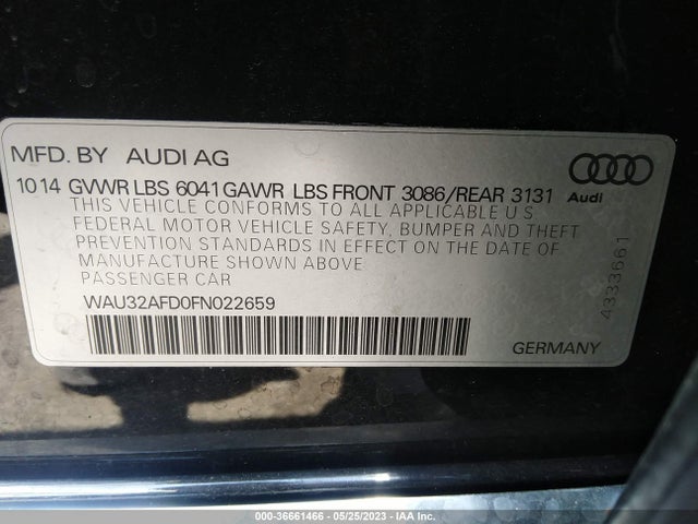WAU32AFD0FN022659 Audi A8 L 4.0t