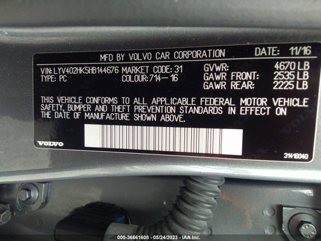 2017 Volvo S60, VIN: LYV402HK5HB144676