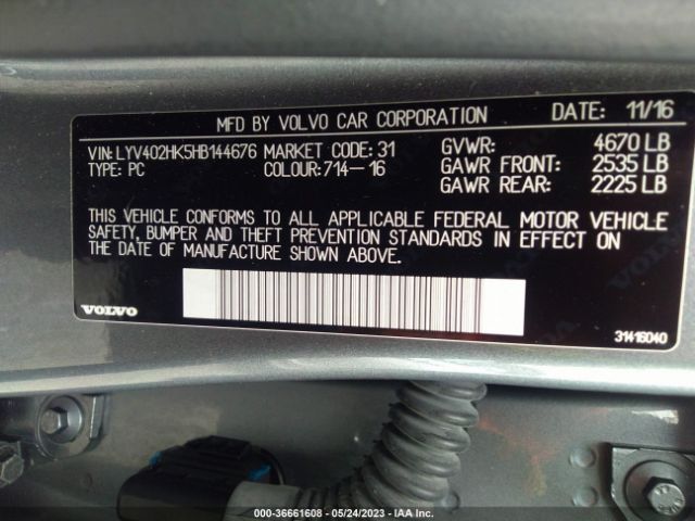 LYV402HK5HB144676 Volvo S60 INSCRIPTION