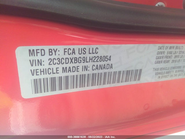 Dodge Charger Sxt 2020 2C3CDXBG9LH228054 Image 9