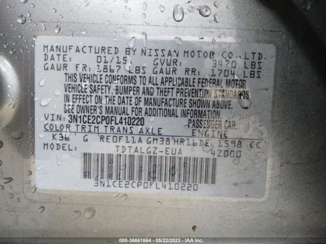3N1CE2CP0FL410220 Nissan Versa Note Sr