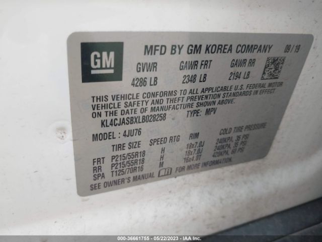 KL4CJASBXLB028258 Buick Encore Preferred