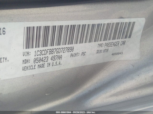 Dodge DART SXT 2016 1C3CDFBB7GD727890 Image 9