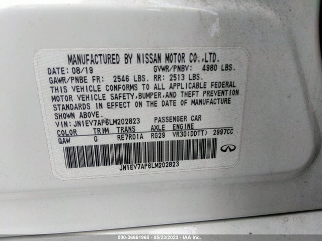 JN1EV7AP6LM202823 Infiniti Q50 3.0t Luxe