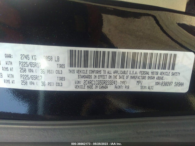2C4RC1CG5GR233241 Chrysler Town & Country Touring-l