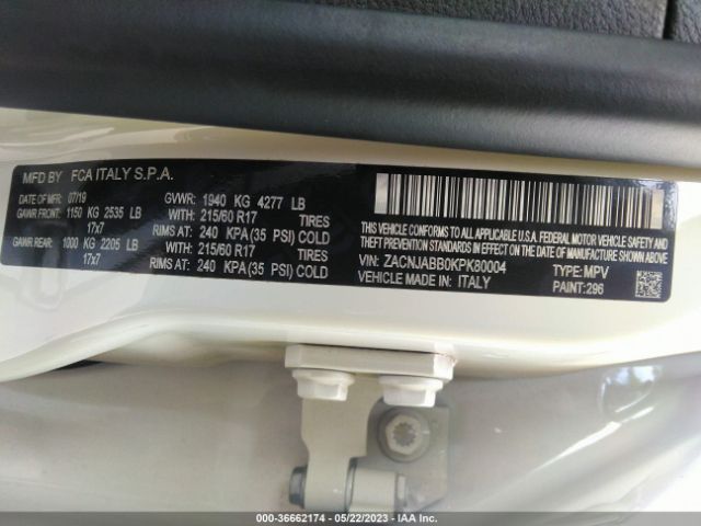 ZACNJABB0KPK80004 Jeep Renegade Latitude