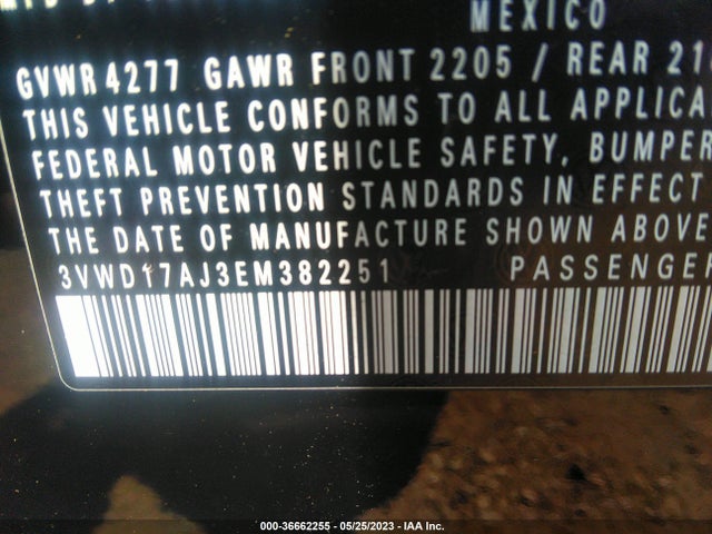 3VWD17AJ3EM382251 Volkswagen Jetta Sedan Se
