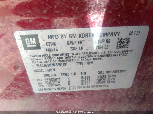 KL4CJESM3MB361184 Buick Encore Preferred