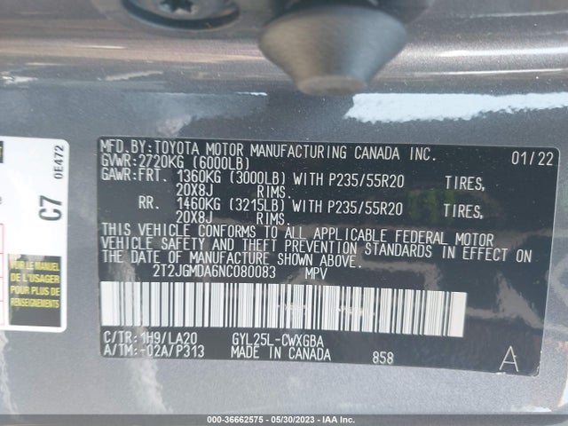 2T2JGMDA6NC080083 Lexus Rx Rx 450h