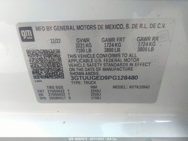 3GTUUGED9PG128480 GMC Sierra 1500 Denali