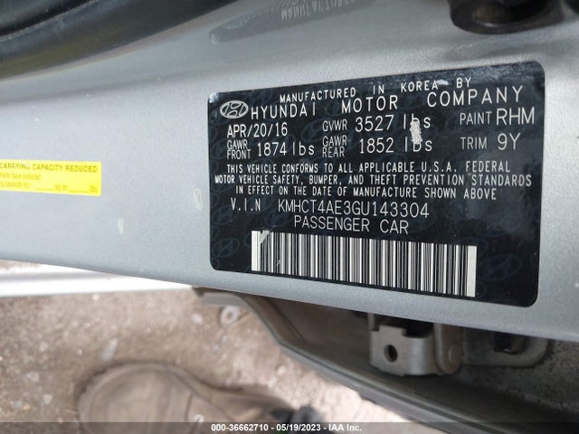 Hyundai ACCENT SE 2016 KMHCT4AE3GU143304 Image 10