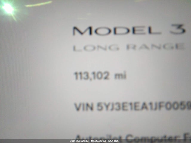 Tesla Model 3 Range Battery 2018 5YJ3E1EA1JF005944 Image 8