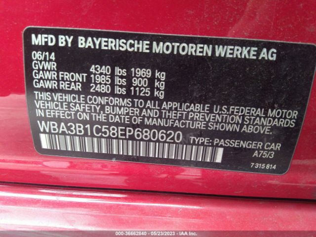WBA3B1C58EP680620 BMW 3 Series 320i