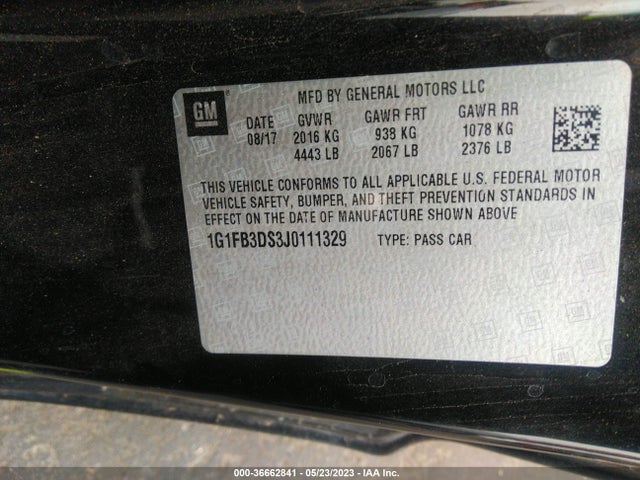Chevrolet Camaro 1lt 2018 1G1FB3DS3J0111329 Image 11