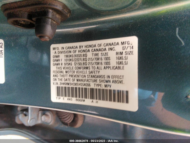 Honda CR-V LX 2014 2HKRM3H3XEH554006 Image 10