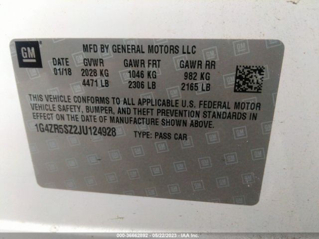 1G4ZR5SZ2JU124928 Buick Lacrosse Premium