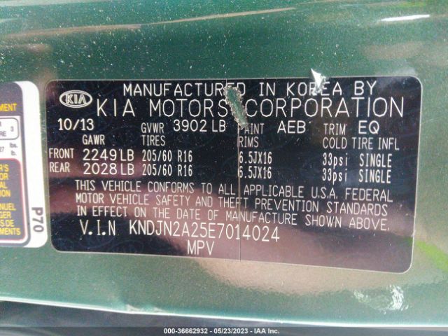 KNDJN2A25E7014024 KIA Soul Base