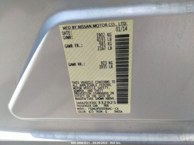 1N4AZ0CP2EC332925 Nissan LEAF S