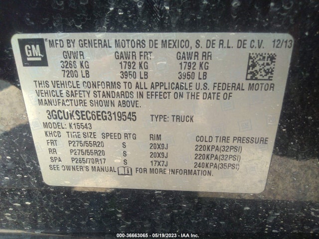 Chevrolet Silverado 1500 Ltz 2014 3GCUKSEC6EG319545 Image 11