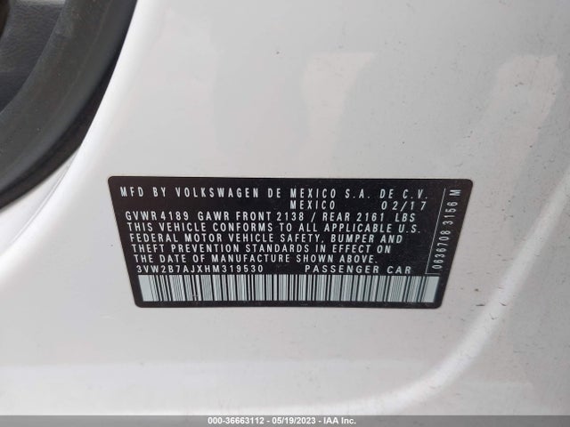 Volkswagen Jetta 1.4t S 2017 3VW2B7AJXHM319530 Image 10
