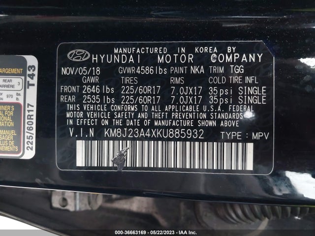Hyundai TUCSON SE 2019 KM8J23A4XKU885932 Image 9