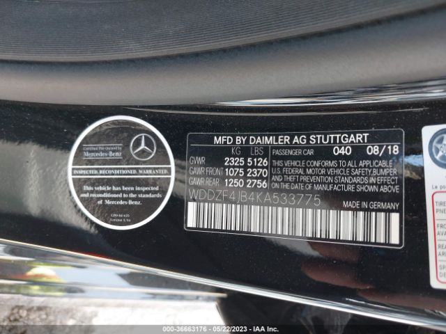 WDDZF4JB4KA533775 Mercedes-Benz E-class E 300
