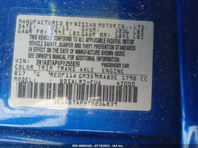 3N1AB7AP4FY256839 Nissan SENTRA SR
