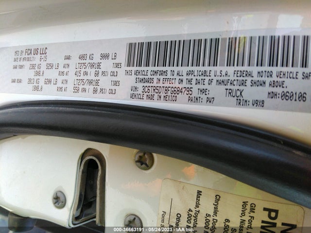 3C6TR5DT8FG684795 RAM 2500 Slt