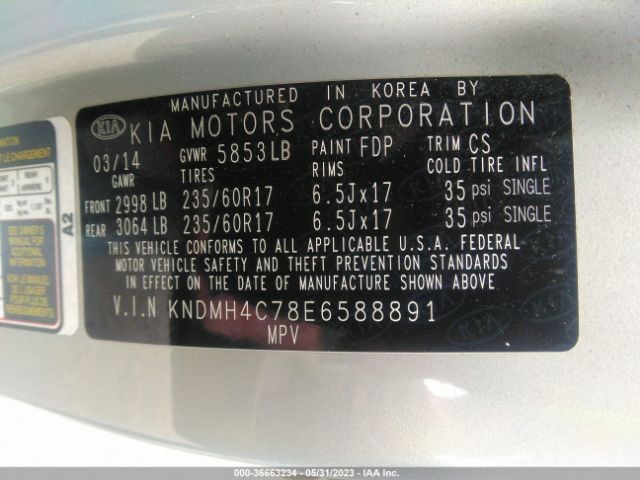 KNDMH4C78E6588891 KIA SEDONA EX