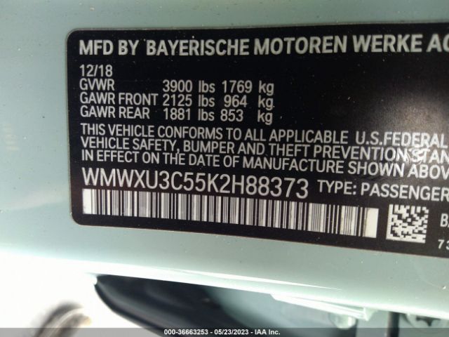 WMWXU3C55K2H88373 Mini Hardtop 4 Door Cooper S