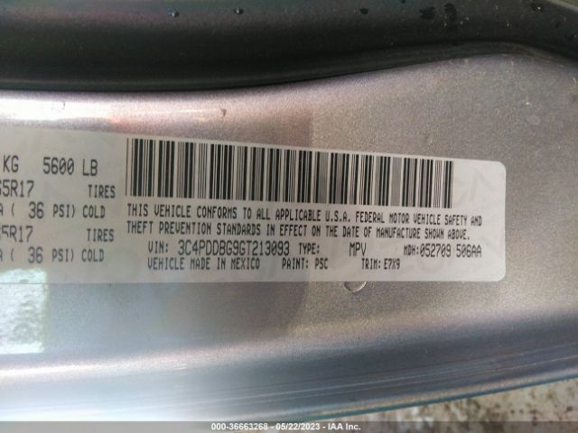 3C4PDDBG9GT213093 Dodge Journey Sxt
