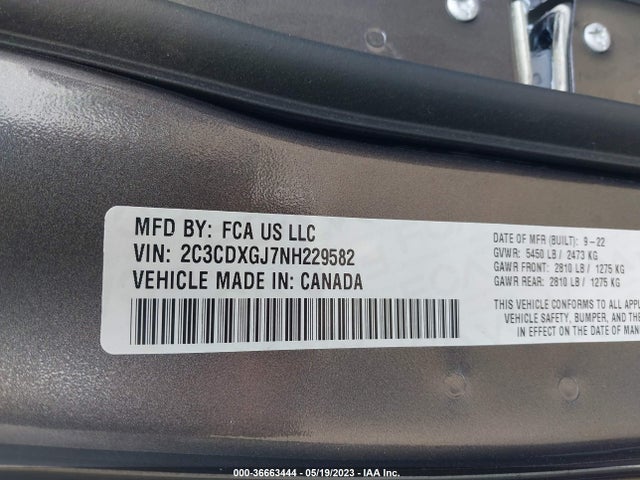 Dodge Charger Scat Pack 2022 2C3CDXGJ7NH229582 Image 9