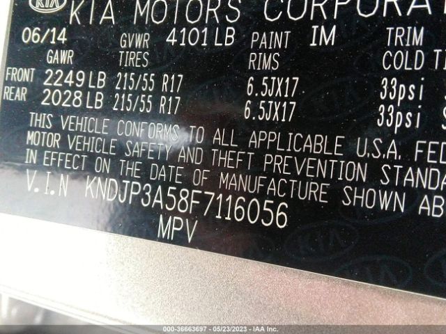 KNDJP3A58F7116056 KIA SOUL +