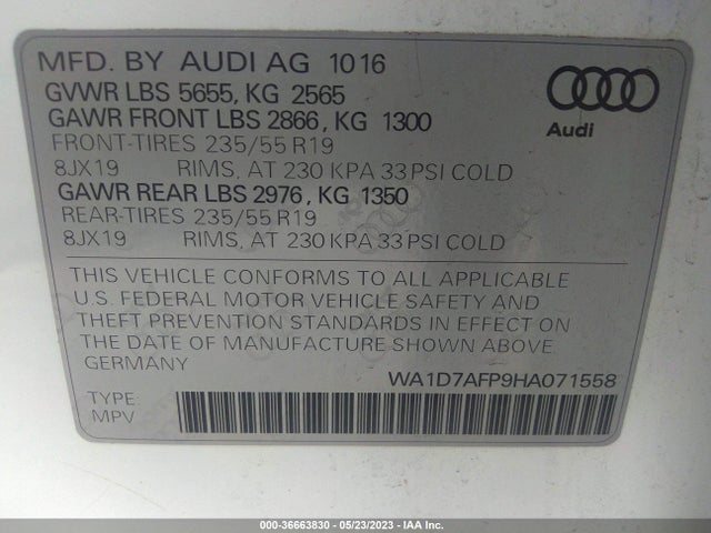 WA1D7AFP9HA071558 Audi Q5 Premium Plus