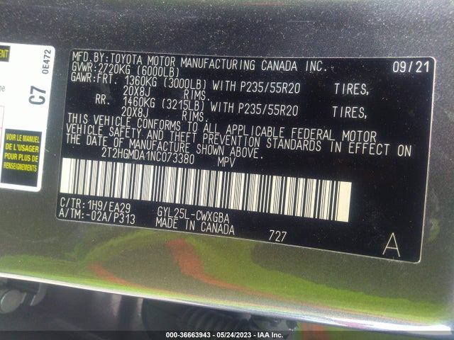 2T2HGMDA1NC073380 Lexus Rx Rx 450h