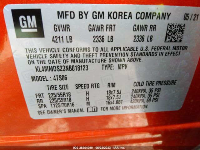 KL4MMDS23NB018123 Buick Encore Gx Select