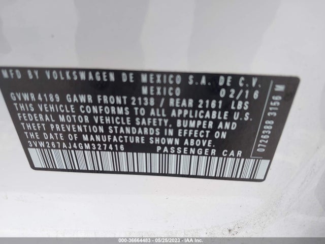 3VW267AJ4GM327416 Volkswagen Jetta Sedan 1.4t S W/technology