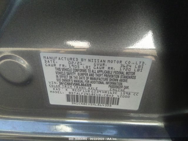 3N1CN8EV5ML864328 Nissan VERSA SV