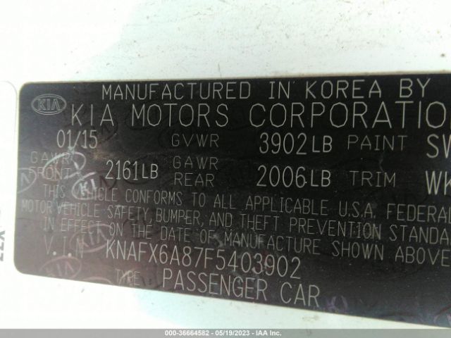 KNAFX6A87F5403902 KIA Forte Koup Ex