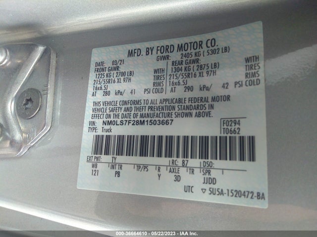 Ford Transit Connect Van Xlt 2021 NM0LS7F28M1503667 Image 10