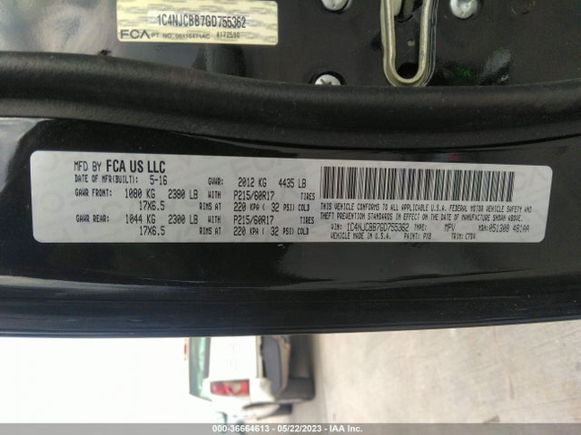 1C4NJCBB7GD755362 Jeep Compass Sport