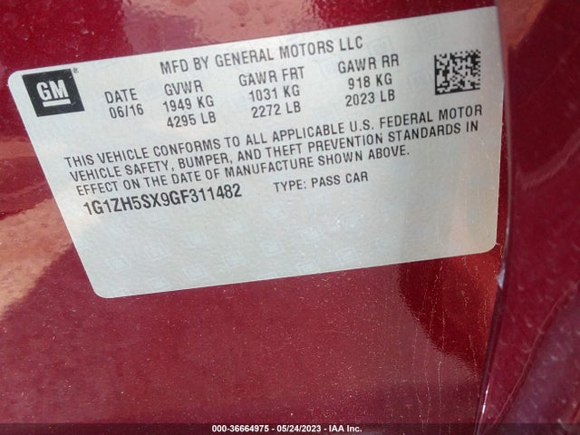Chevrolet Malibu Premier 2016 1G1ZH5SX9GF311482 Image 9