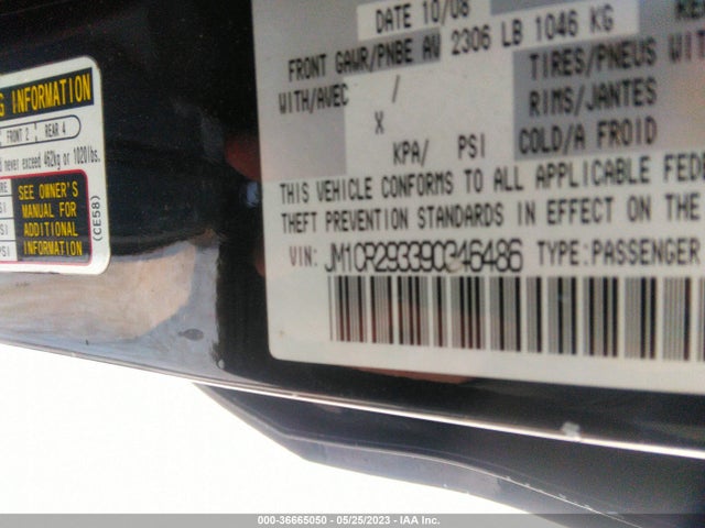 2009 MAZDA MAZDA5 SPORT VIN: JM1CR293390346486