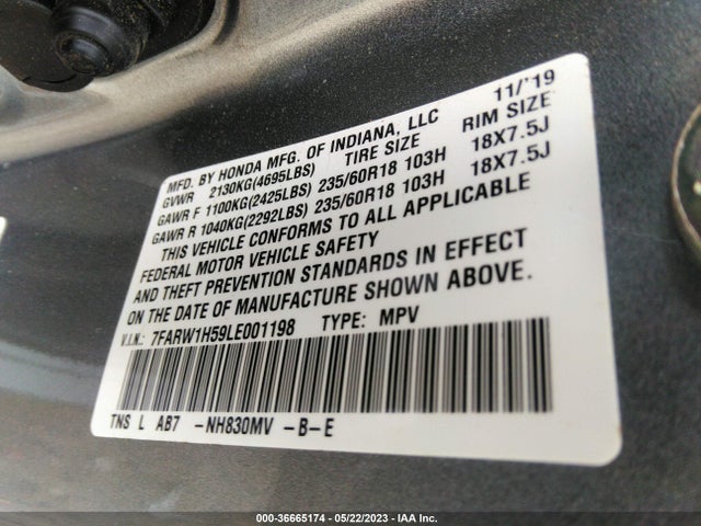 Honda CR-V EX 2020 7FARW1H59LE001198 Image 9