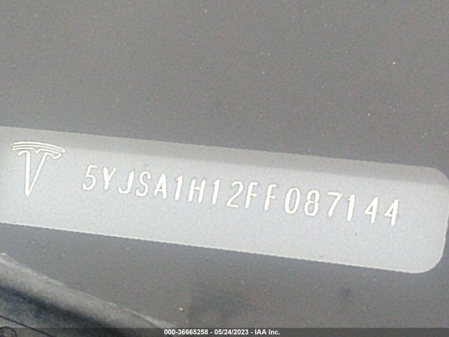5YJSA1H12FF087144 Tesla Model S Kwh Battery
