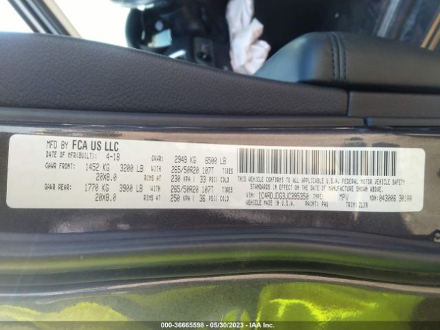 1C4RDJDG3JC395350 Dodge DURANGO GT