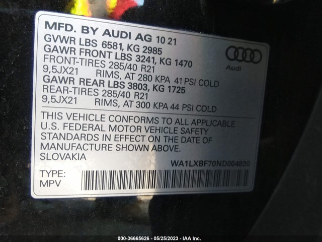 Audi Q7 Premium Plus 2022 WA1LXBF70ND004830 Image 9