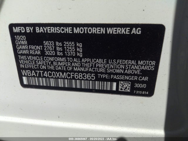 BMW 7 Series 740i Xdrive 2021 аукцион фото