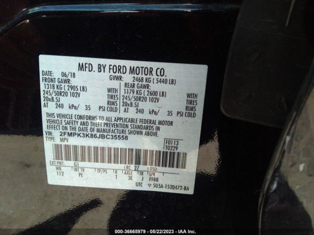 2FMPK3K86JBC35558 Ford Edge Titanium