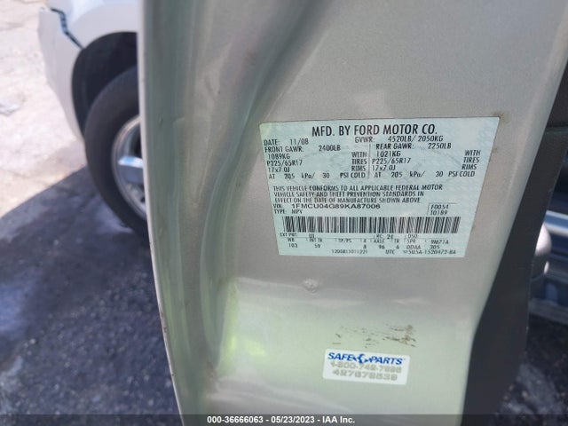 2009 FORD ESCAPE LIMITED VIN: 1FMCU04G89KA87006